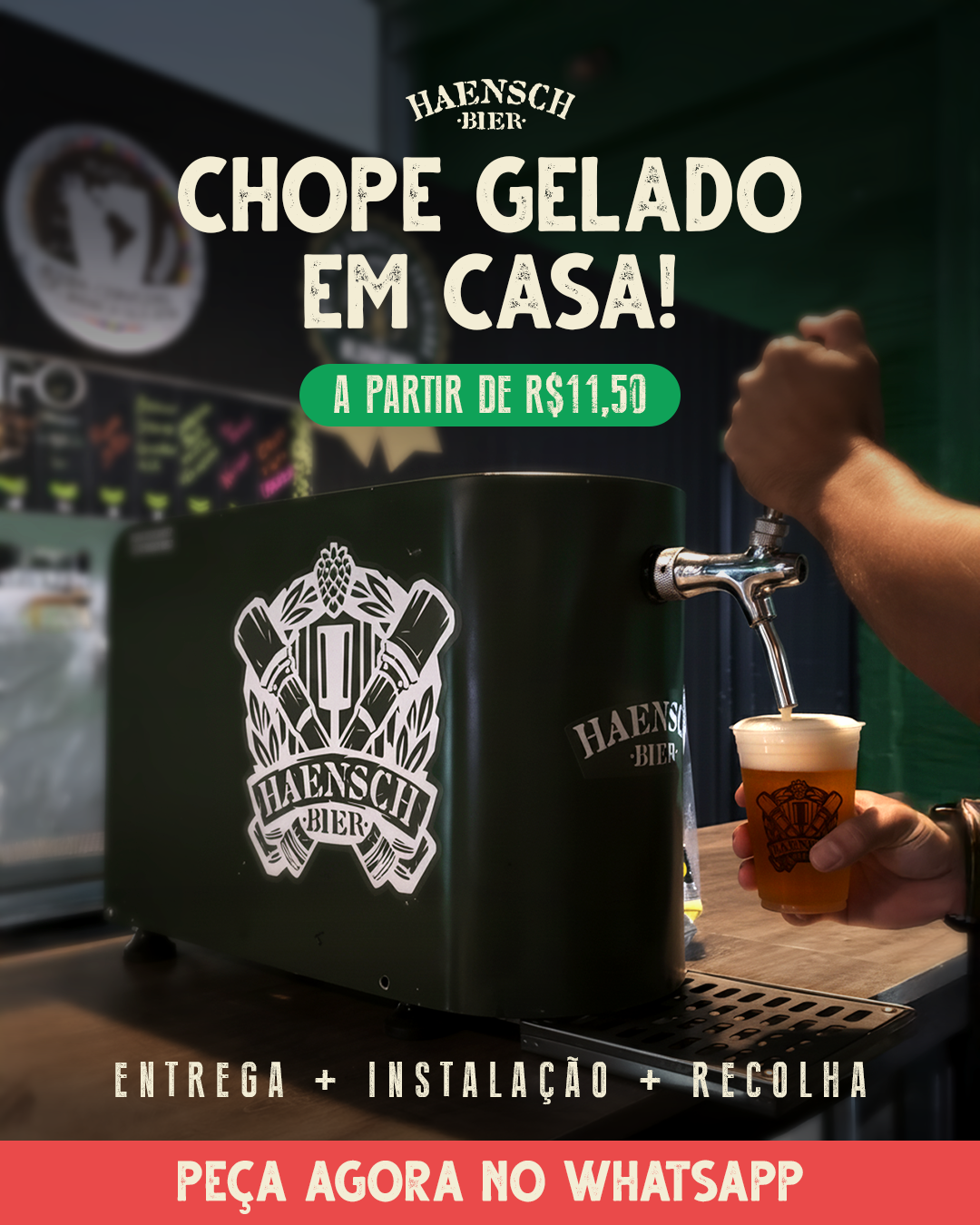 Chope gelado em casa com chopeira Haensch